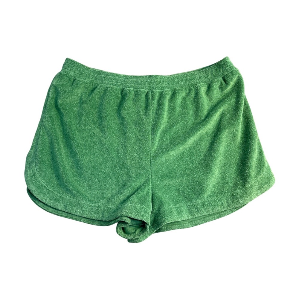 Anthropologie Green Terry Cloth Dolphin Hem Lounge Shorts Medium